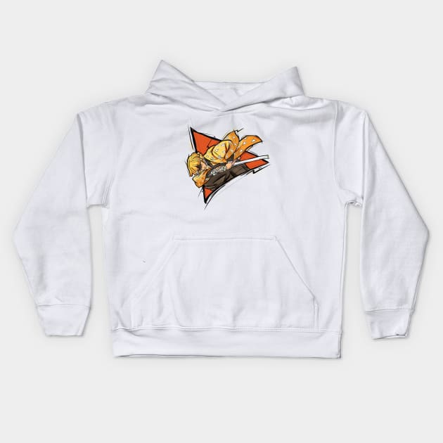 Demon Slayer- Zenitsu Kids Hoodie by Voorheestattoos